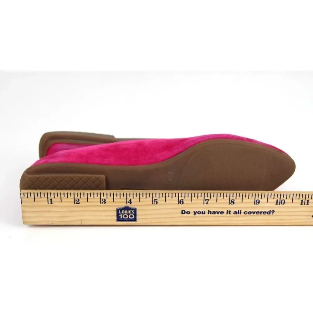 Talbots FUCHSIA GENUINE LEATHER SUEDE LOAFER FLATS POINTED TOE SHOES Sz 8.5
